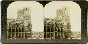 The World Renowned Cathedral of Reims, France, Ruined by the Germans by Keystone View Company